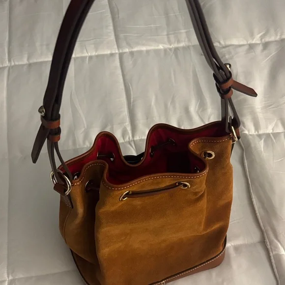 Dooney & Bourke Tan Suede Bucket Bag